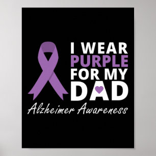 Ich trage Lila für meinen Vater T-Shirt-Schleife F Poster
