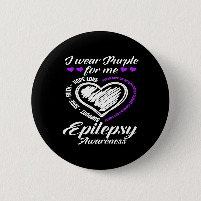 Ich trage Lila für mich Krieger kämpfen Epilepsie  Button (Vorderseite)