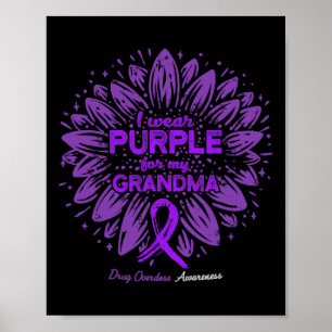 Ich trage Lila für Oma-Sonnenblumen-Überdosierung Poster
