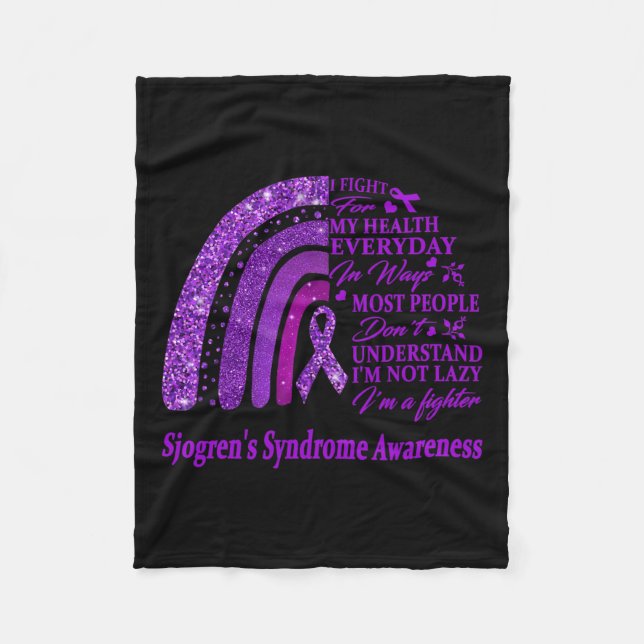 Ich trage Lila für Sjogrens Syndrom-Bewusstseinskr Fleecedecke (Vorderseite)