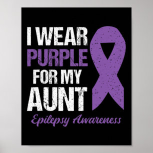 Ich trage Lila für Tante Epilepsie Awareness Poster