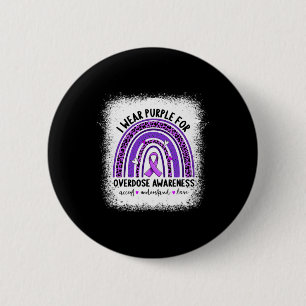 Ich trage Lila für Überdosierung Awareness Boho Ra Button