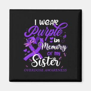 Ich trage Lila Gedächtnis für meine Schwester Über Magnet