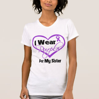 Ich trage lila Herz-Band - Schwester T-Shirt