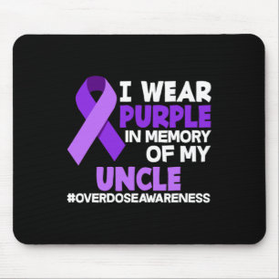 Ich trage Lila im Gedächtnis meiner Onkel-Überdosi Mousepad