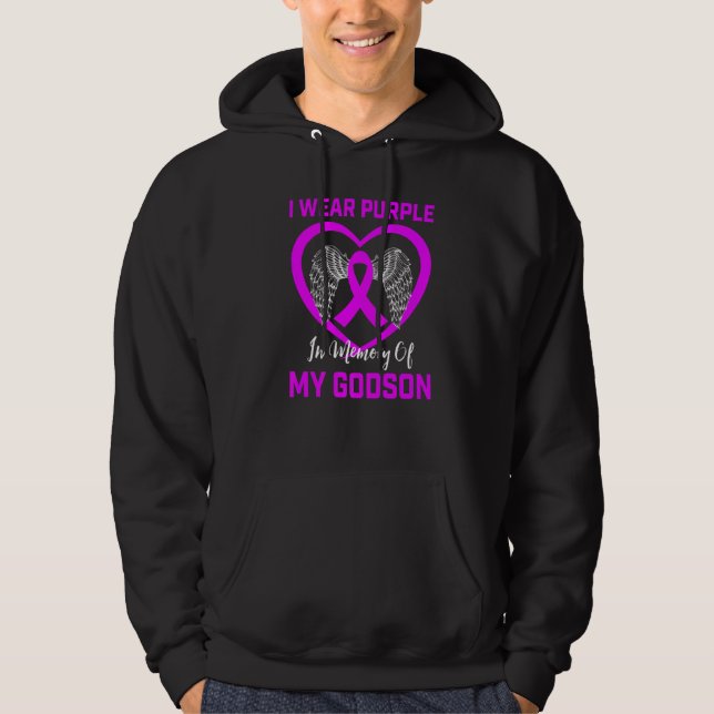 Ich trage Lila im Gedenken an Godson Epilepsy Awar Hoodie (Vorderseite)