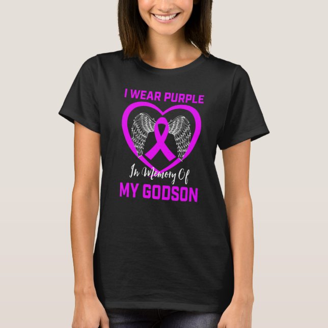 Ich trage Lila im Gedenken an Godson Epilepsy Awar T-Shirt (Vorderseite)