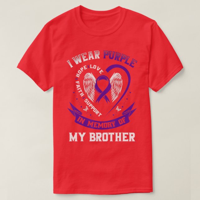 Ich trage Lila in Erinnerung an meine Bruder Epile T-Shirt (Design vorne)