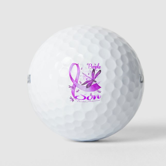 Ich trage Lila in Erinnerung an meine Son-Libelle Golfball (Vorderseite)