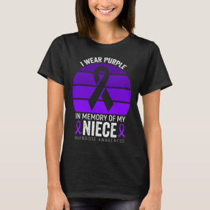 Ich trage Lila Überdosierungsbewusstsein Lila Ribb T-Shirt