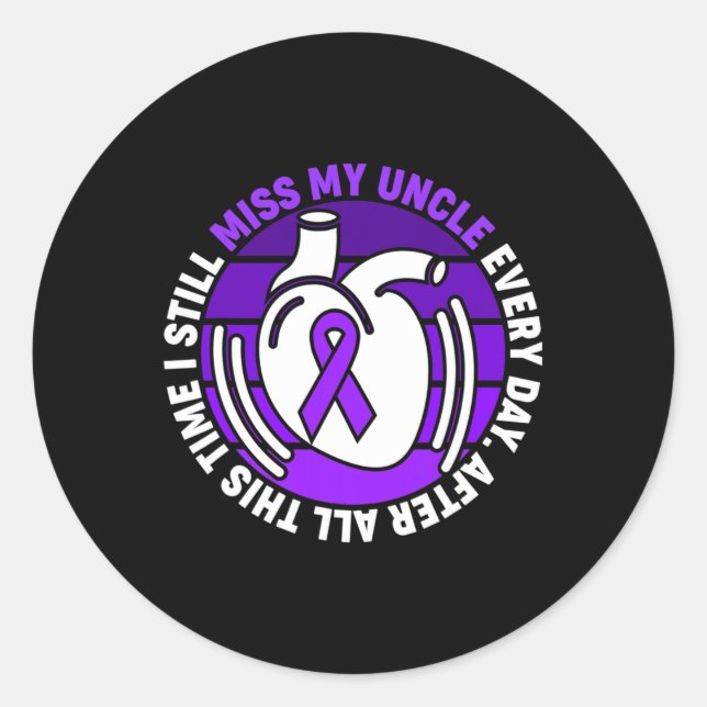 Ich trage Lila Überdosierungsbewusstsein Lila Runder Aufkleber (Vorderseite)