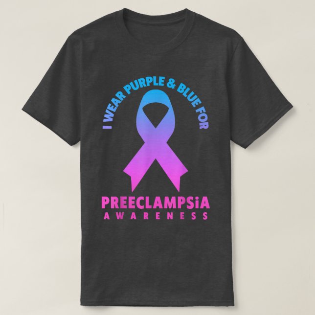 Ich trage Lila und blau für Preeclampsia Awareness T-Shirt (Design vorne)