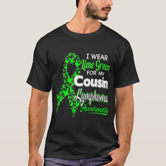 Ich trage Limettengrün für meinen Cousin - Lymphom T-Shirt (Vorderseite)