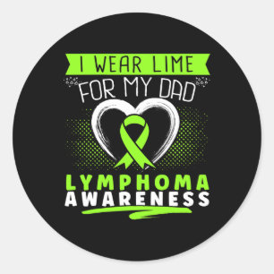 Ich trage Limon für meinen Vater Lymphomen Bewusst Runder Aufkleber