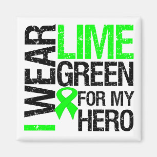 Ich trage Limones Grün für meinen Held - Lymphom Magnet