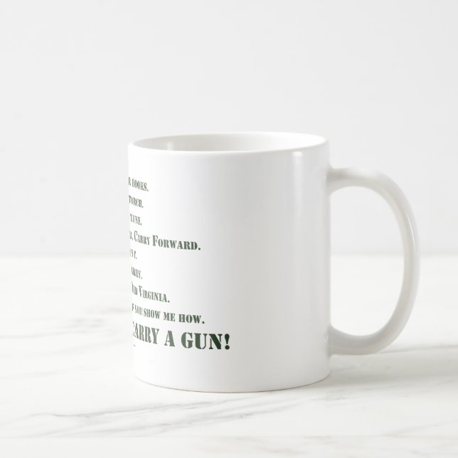 Ich trage nicht ein Gewehr Kaffeetasse (Rechts)