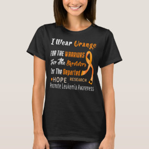 Ich trage Orange für die Krieger Leukämie Bewussts T-Shirt