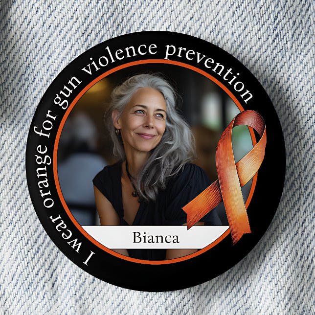 Ich trage Orange für die Prävention von Waffengewa Button (Von Creator hochgeladen)