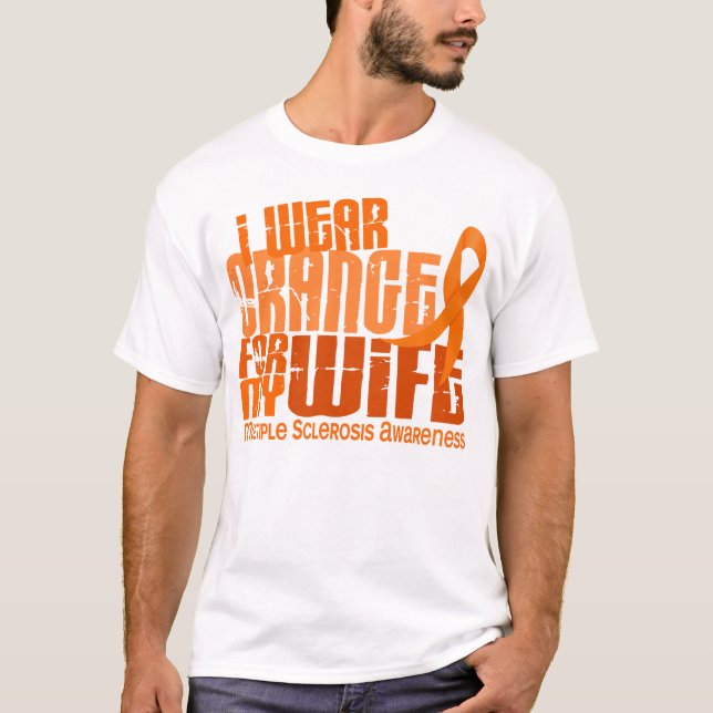 Ich trage Orange für Ehefrau 6,4 mehrfache T-Shirt (Vorderseite)