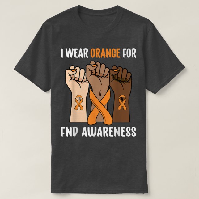 Ich trage Orange für FND-Bewusstsein T-Shirt (Design vorne)