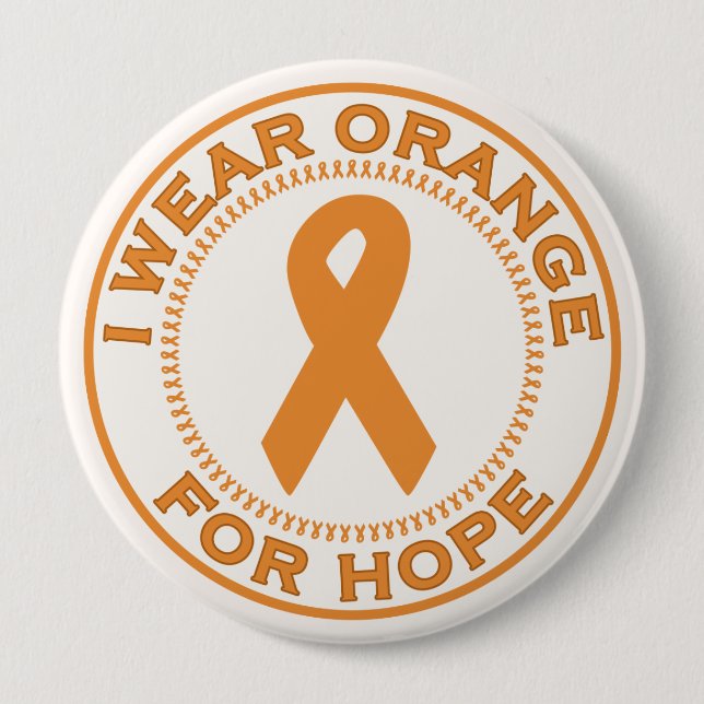 Ich trage Orange für Hoffnung Button (Vorderseite)