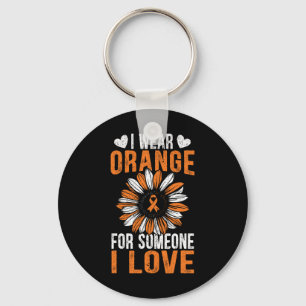 Ich trage Orange für jemanden, den ich Liebe Leukä Schlüsselanhänger