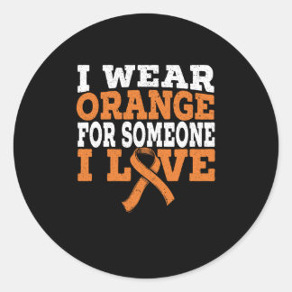 Ich trage Orange für jemanden, der eine Leukämieun Runder Aufkleber