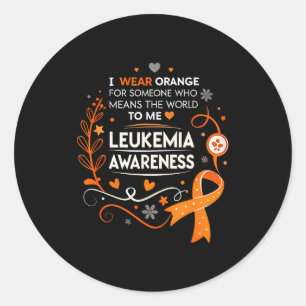 Ich trage Orange für jemanden, der mir die Welt be Runder Aufkleber