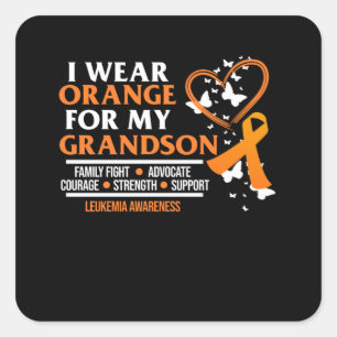 Ich trage Orange für Leukämie Quadratischer Aufkleber