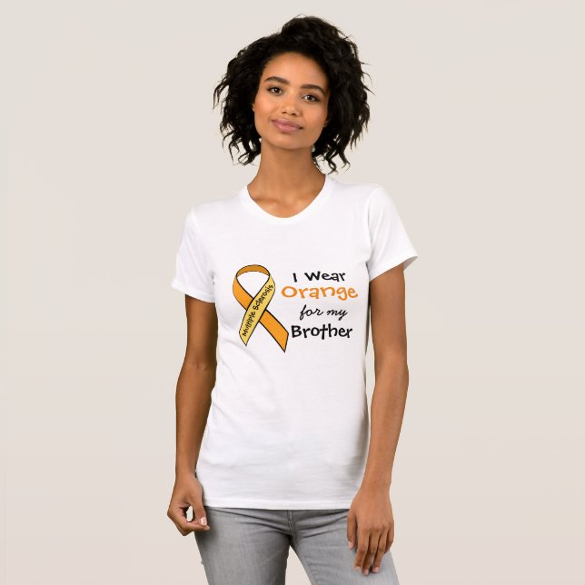Ich trage Orange für mein Brother MS Awareness Shi T-Shirt (Vorne ganz)
