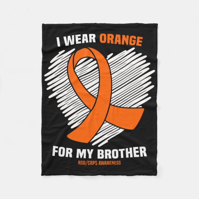 Ich trage Orange für mein Bruder Rsdcrps Bewusstse Fleecedecke (Vorderseite)