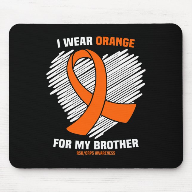 Ich trage Orange für mein Bruder Rsdcrps Bewusstse Mousepad (Vorne)