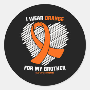 Ich trage Orange für mein Bruder Rsdcrps Bewusstse Runder Aufkleber