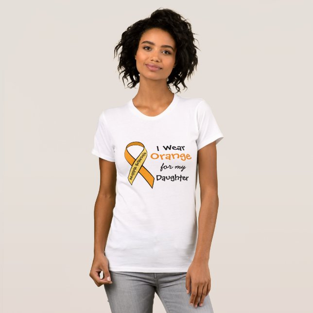 Ich trage Orange für mein Daughter MS Awareness Sh T-Shirt (Vorne ganz)