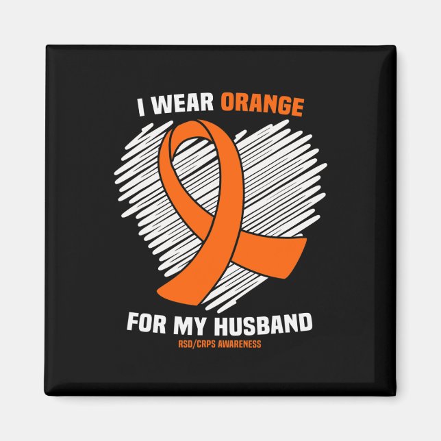 Ich trage Orange für mein Ehemännchen Rsdcrps-Bewu Magnet (Vorne)