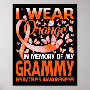 Ich trage Orange für mein Grammy Rsd Crps Bewussts Poster