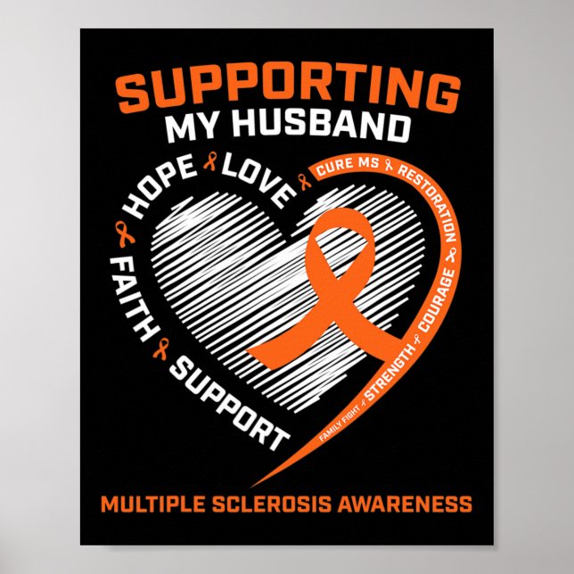 Ich trage Orange für mein Husband Multiple Skleros Poster (Vorne)