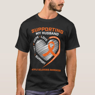 Ich trage Orange für mein Husband Multiple Skleros T-Shirt