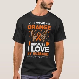 Ich trage Orange für mein Husband Multiple Skleros T-Shirt