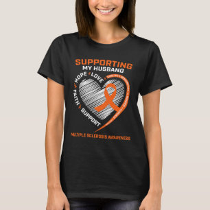 Ich trage Orange für mein Husband Multiple Skleros T-Shirt