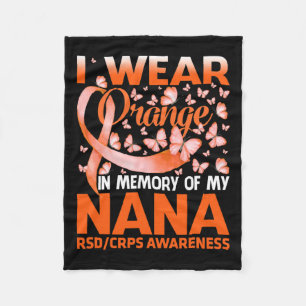 Ich trage Orange für mein Nana Rsd Crps Bewusstsei Fleecedecke