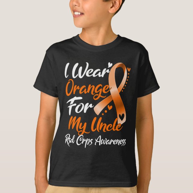 Ich trage Orange für mein Onkel Rsd Crps Bewusstse T-Shirt (Vorderseite)