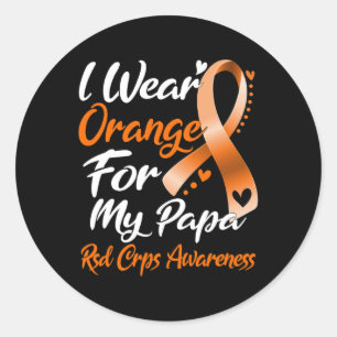 Ich trage Orange für mein Papa Rsd Crps Bewusstsei Runder Aufkleber