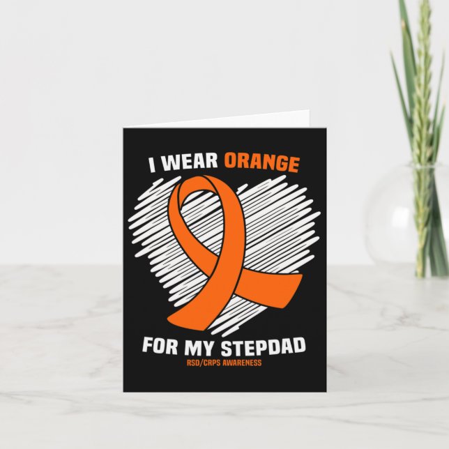 Ich trage Orange für mein Stepdad Rsdcrps Bewussts Karte (Vorderseite)