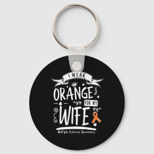 Ich trage Orange für meine Ehefrau MS Multiple Skl Schlüsselanhänger