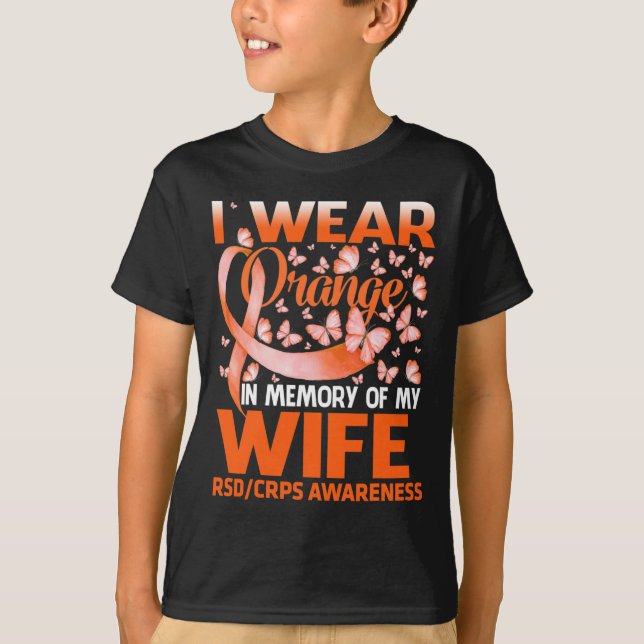 Ich trage Orange für meine Ehefrau Rsd Crps Bewuss T-Shirt (Vorderseite)