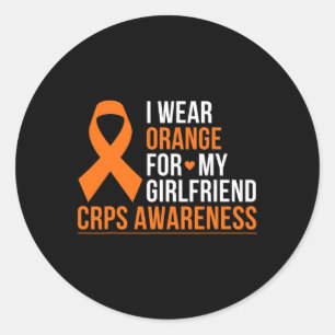 Ich trage Orange für meine Freundin Rsd Crps Bewus Runder Aufkleber