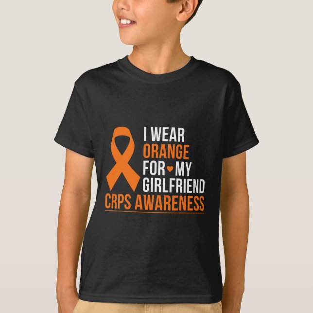 Ich trage Orange für meine Freundin Rsd Crps Bewus T-Shirt (Vorderseite)