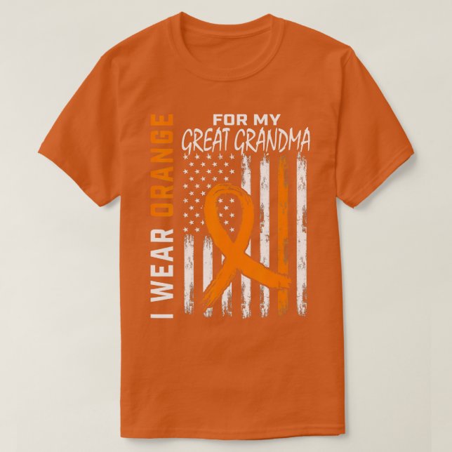 Ich trage Orange für meine großen Oma Leukämie Awa T-Shirt (Design vorne)