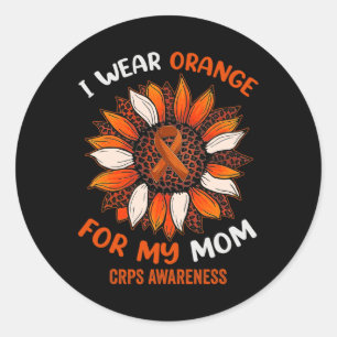 Ich trage Orange für meine Mama Crps Sensibilisier Runder Aufkleber